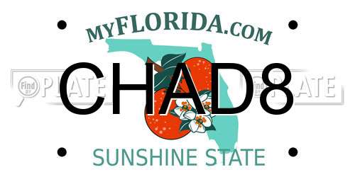 CHAD8 Florida License Plate