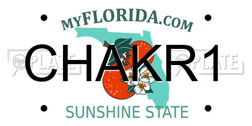 CHAKR1 Florida License Plate