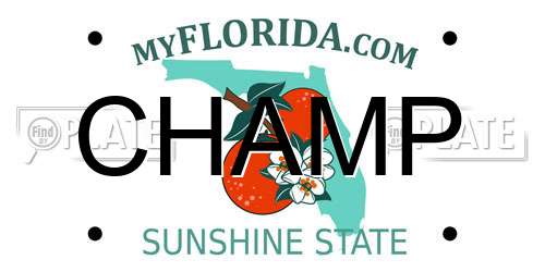 CHAMP Florida License Plate
