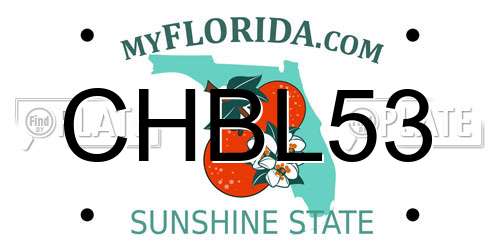 CHBL53 Florida License Plate