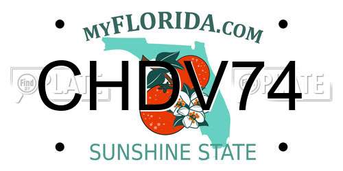 CHDV74 Florida License Plate