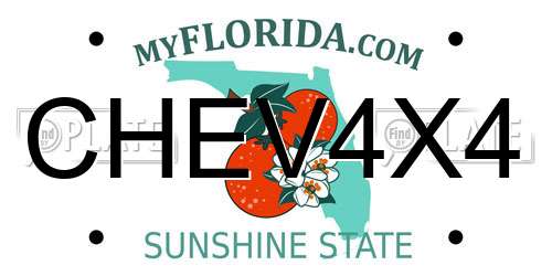 CHEV4X4 Florida License Plate