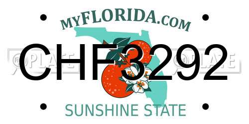 CHF3292 Florida License Plate