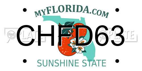 CHFD63 Florida License Plate