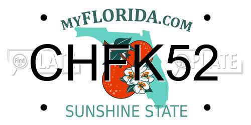 CHFK52 Florida License Plate