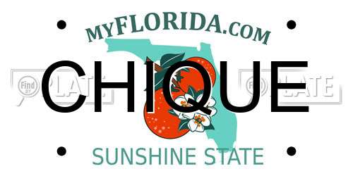 CHIQUE Florida License Plate
