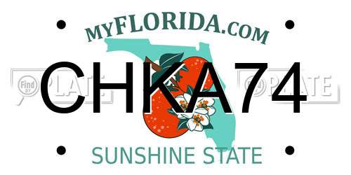 CHKA74 Florida License Plate