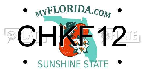 CHKF12 Florida License Plate