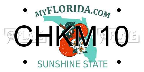 CHKM10 Florida License Plate