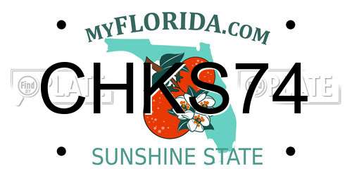 CHKS74 Florida License Plate