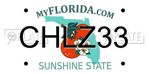 CHLZ33 Florida License Plate