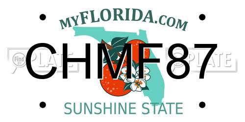 CHMF87 Florida License Plate