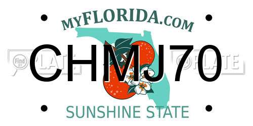 CHMJ70 Florida License Plate