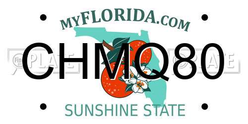 CHMQ80 Florida License Plate