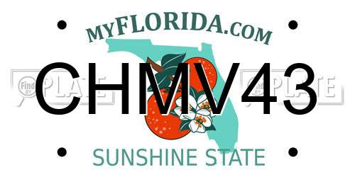 CHMV43 Florida License Plate