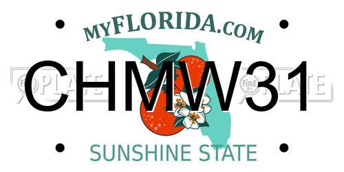 CHMW31 Florida License Plate