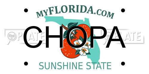 CHOPA Florida License Plate