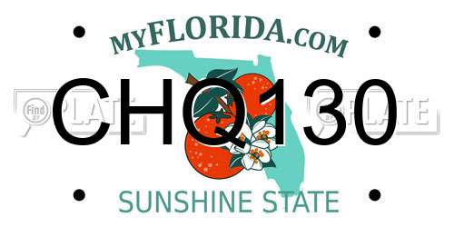 CHQ130 Florida License Plate