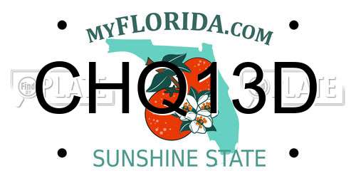CHQ13D Florida License Plate