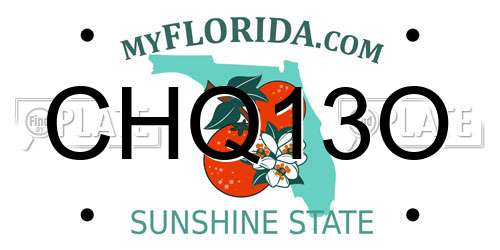 CHQ13O Florida License Plate