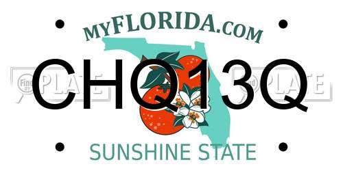 CHQ13Q Florida License Plate
