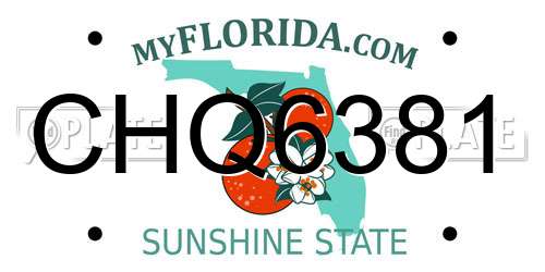 CHQ6381 Florida License Plate