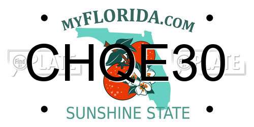 CHQE30 Florida License Plate