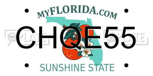CHQE55 Florida License Plate