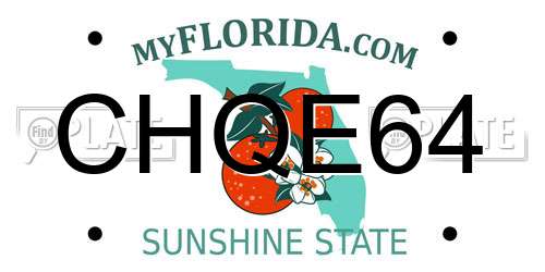 CHQE64 Florida License Plate