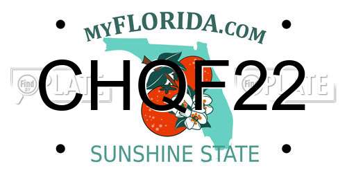 CHQF22 Florida License Plate