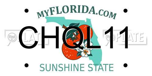 CHQL11 Florida License Plate
