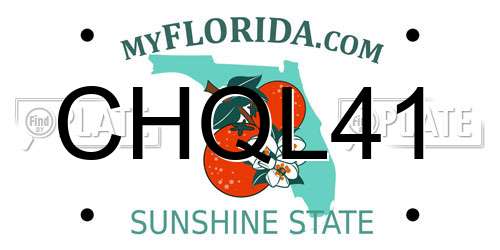 CHQL41 Florida License Plate
