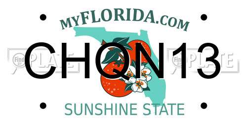 CHQN13 Florida License Plate