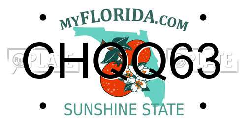 CHQQ63 Florida License Plate
