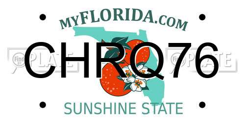CHRQ76 Florida License Plate