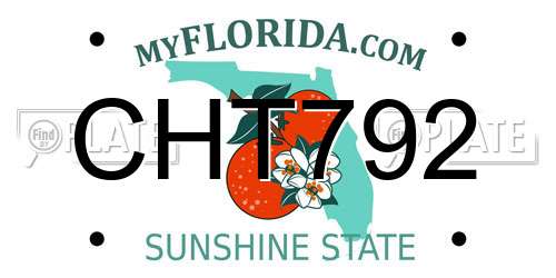 CHT792 Florida License Plate