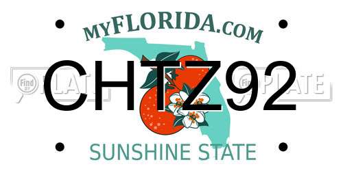 CHTZ92 Florida License Plate