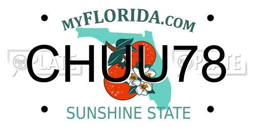 CHUU78 Florida License Plate