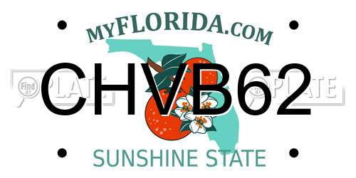 CHVB62 Florida License Plate