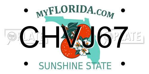 CHVJ67 Florida License Plate