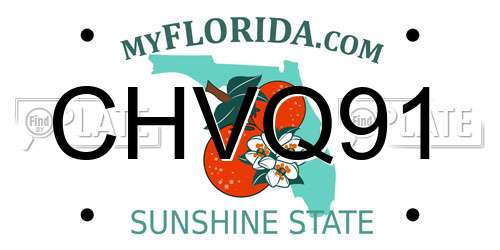CHVQ91 Florida License Plate