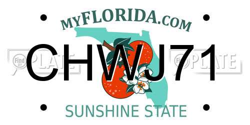 CHWJ71 Florida License Plate