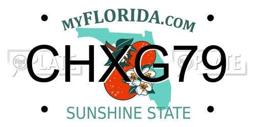 CHXG79 Florida License Plate