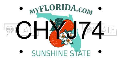 CHYJ74 Florida License Plate