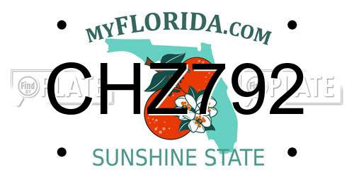 CHZ792 Florida License Plate