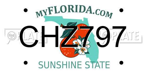 CHZ797 Florida License Plate