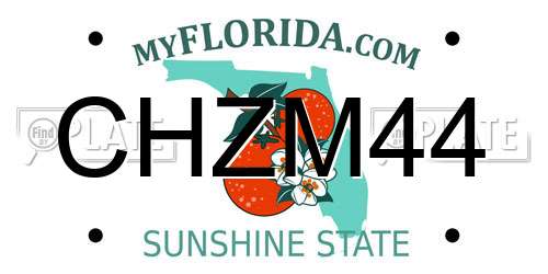 CHZM44 Florida License Plate