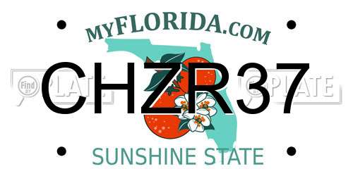 CHZR37 Florida License Plate