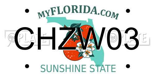 CHZW03 Florida License Plate
