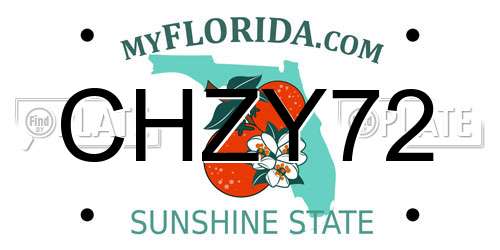 CHZY72 Florida License Plate